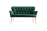 Canapea fixă 2 locuri Paris metal auriu, Diverse culori, 130x46x82 cm - Verde marin | SKU: 118BRN1235 | Canapea fixă 2 locuri Paris metal auriu, 130x46x82 cm, varianta Verde marin, produs pentru amenajarea locuinței, disponibil online în România la CasaMob