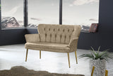 Canapea fixă 2 locuri Paris metal auriu, Diverse culori, 130x46x82 cm - Maro deschis | SKU: 118BRN1237 | Canapea fixă 2 locuri Paris metal auriu, 130x46x82 cm, varianta Maro deschis, produs pentru amenajarea locuinței, disponibil online în România la CasaMob