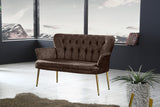 Canapea fixă 2 locuri Paris metal auriu, Diverse culori, 130x46x82 cm - Maro | SKU: 118BRN1240 | Canapea fixă 2 locuri Paris metal auriu, 130x46x82 cm, varianta Maro, produs pentru amenajarea locuinței, disponibil online în România la CasaMob