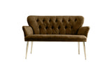 Canapea fixă 2 locuri Paris metal auriu, Diverse culori, 130x46x82 cm - Maro | SKU: 118BRN1240 | Canapea fixă 2 locuri Paris metal auriu, 130x46x82 cm, varianta Maro, produs pentru amenajarea locuinței, disponibil online în România la CasaMob