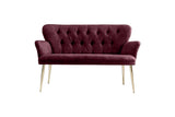 Canapea fixă 2 locuri Paris metal auriu, Diverse culori, 130x46x82 cm - Roz pudrat | SKU: 118BRN1241 | Canapea fixă 2 locuri Paris metal auriu, 130x46x82 cm, varianta Roz pudrat, produs pentru amenajarea locuinței, disponibil online în România la CasaMob