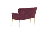 Canapea fixă 2 locuri Paris metal auriu, Diverse culori, 130x46x82 cm - Roz pudrat | SKU: 118BRN1241 | Canapea fixă 2 locuri Paris metal auriu, 130x46x82 cm, varianta Roz pudrat, produs pentru amenajarea locuinței, disponibil online în România la CasaMob