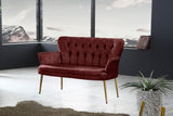 Canapea fixă 2 locuri Paris metal auriu, Diverse culori, 130x46x82 cm - Bordo | SKU: 118BRN1242 | Canapea fixă 2 locuri Paris metal auriu, 130x46x82 cm, varianta Bordo, produs pentru amenajarea locuinței, disponibil online în România la CasaMob