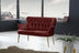 Bordo | SKU: 118BRN1242 | Canapea fixă 2 locuri Paris metal auriu, 130x46x82 cm, varianta Bordo, produs pentru amenajarea locuinței, disponibil online în România la CasaMob