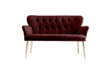 Canapea fixă 2 locuri Paris metal auriu, Diverse culori, 130x46x82 cm - Bordo | SKU: 118BRN1242 | Canapea fixă 2 locuri Paris metal auriu, 130x46x82 cm, varianta Bordo, produs pentru amenajarea locuinței, disponibil online în România la CasaMob