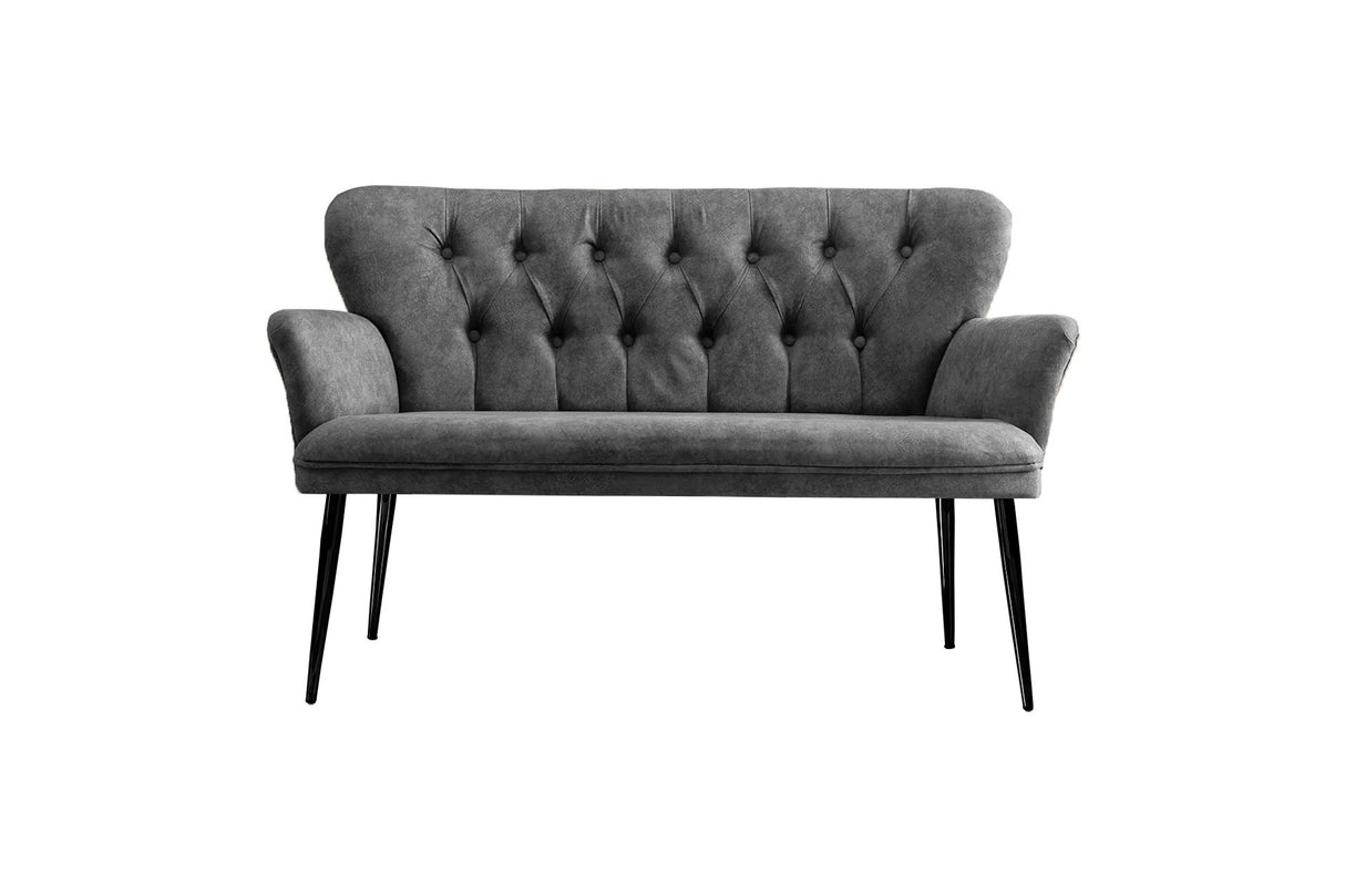 Canapea fixă 2 locuri Paris metal negru, Diverse culori, 130x46x82 cm - Gri | SKU: 118BRN1243 | Canapea fixă 2 locuri Paris metal negru, 130x46x82 cm, varianta Gri, produs pentru amenajarea locuinței, disponibil online în România la CasaMob