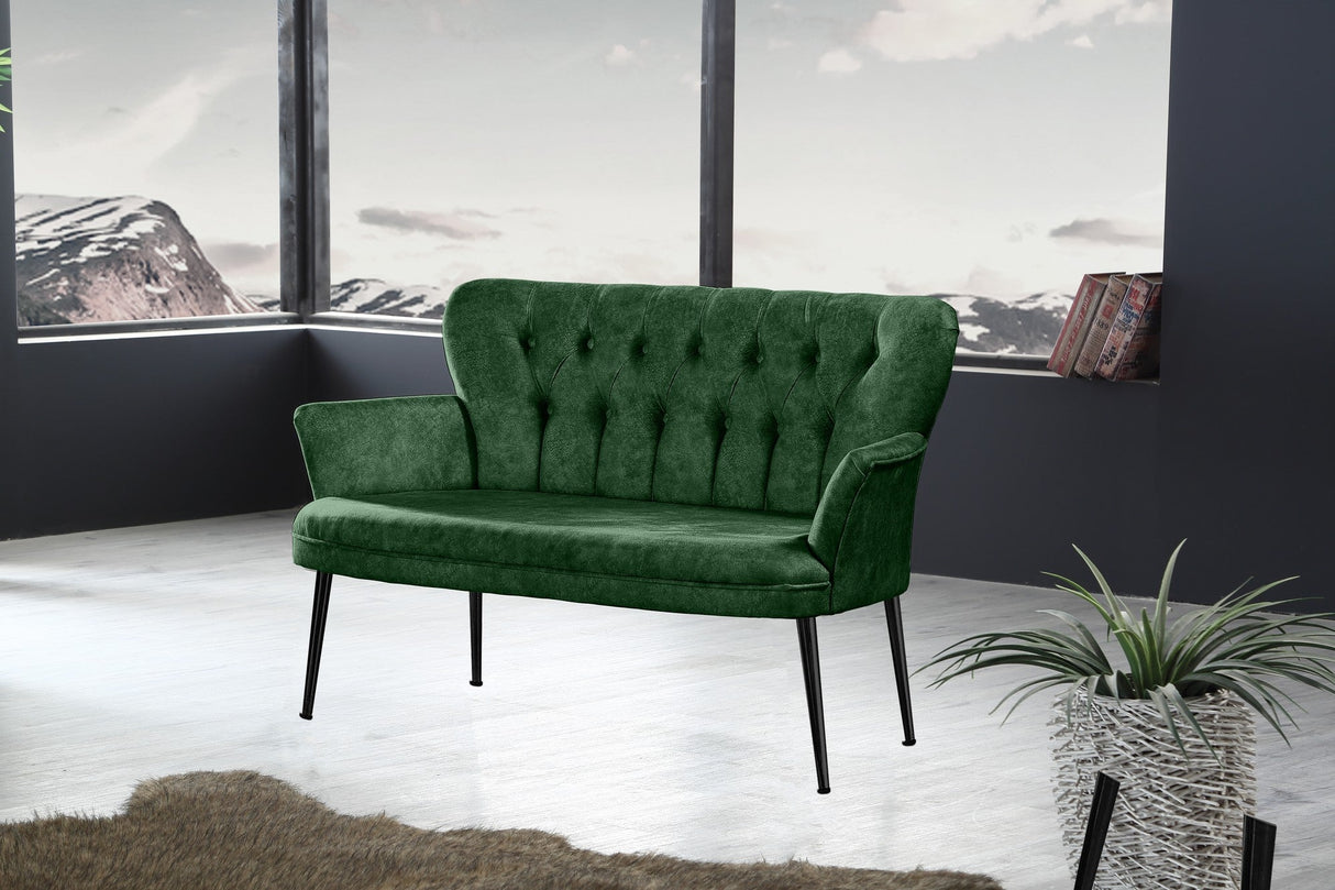 Canapea fixă 2 locuri Paris metal negru, Diverse culori, 130x46x82 cm - Kaki | SKU: 118BRN1246 | Canapea fixă 2 locuri Paris metal negru, 130x46x82 cm, varianta Kaki, produs pentru amenajarea locuinței, disponibil online în România la CasaMob
