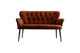 Canapea fixă 2 locuri Paris metal negru, Diverse culori, 130x46x82 cm - Roșu cărămiziu | SKU: 118BRN1250 | Canapea fixă 2 locuri Paris metal negru, 130x46x82 cm, varianta Roșu cărămiziu, produs pentru amenajarea locuinței, disponibil online în România la CasaMob