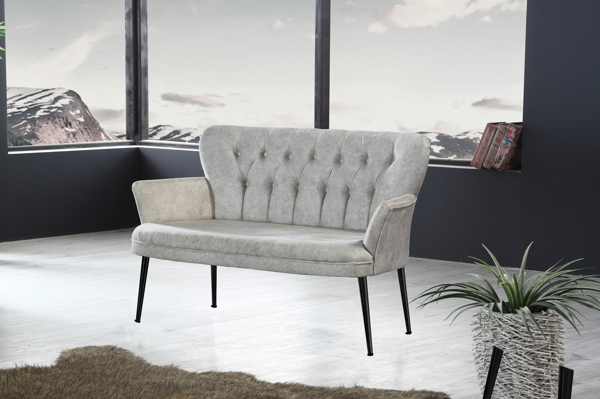 Canapea fixă 2 locuri Paris metal negru, Diverse culori, 130x46x82 cm - Crem | SKU: 118BRN1251 | Canapea fixă 2 locuri Paris metal negru, 130x46x82 cm, varianta Crem, produs pentru amenajarea locuinței, disponibil online în România la CasaMob