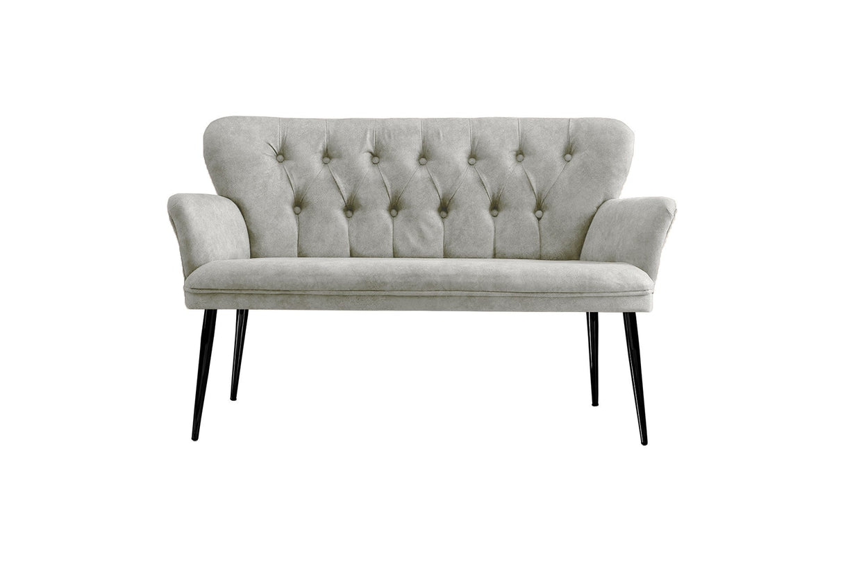 Canapea fixă 2 locuri Paris metal negru, Diverse culori, 130x46x82 cm - Crem | SKU: 118BRN1251 | Canapea fixă 2 locuri Paris metal negru, 130x46x82 cm, varianta Crem, produs pentru amenajarea locuinței, disponibil online în România la CasaMob