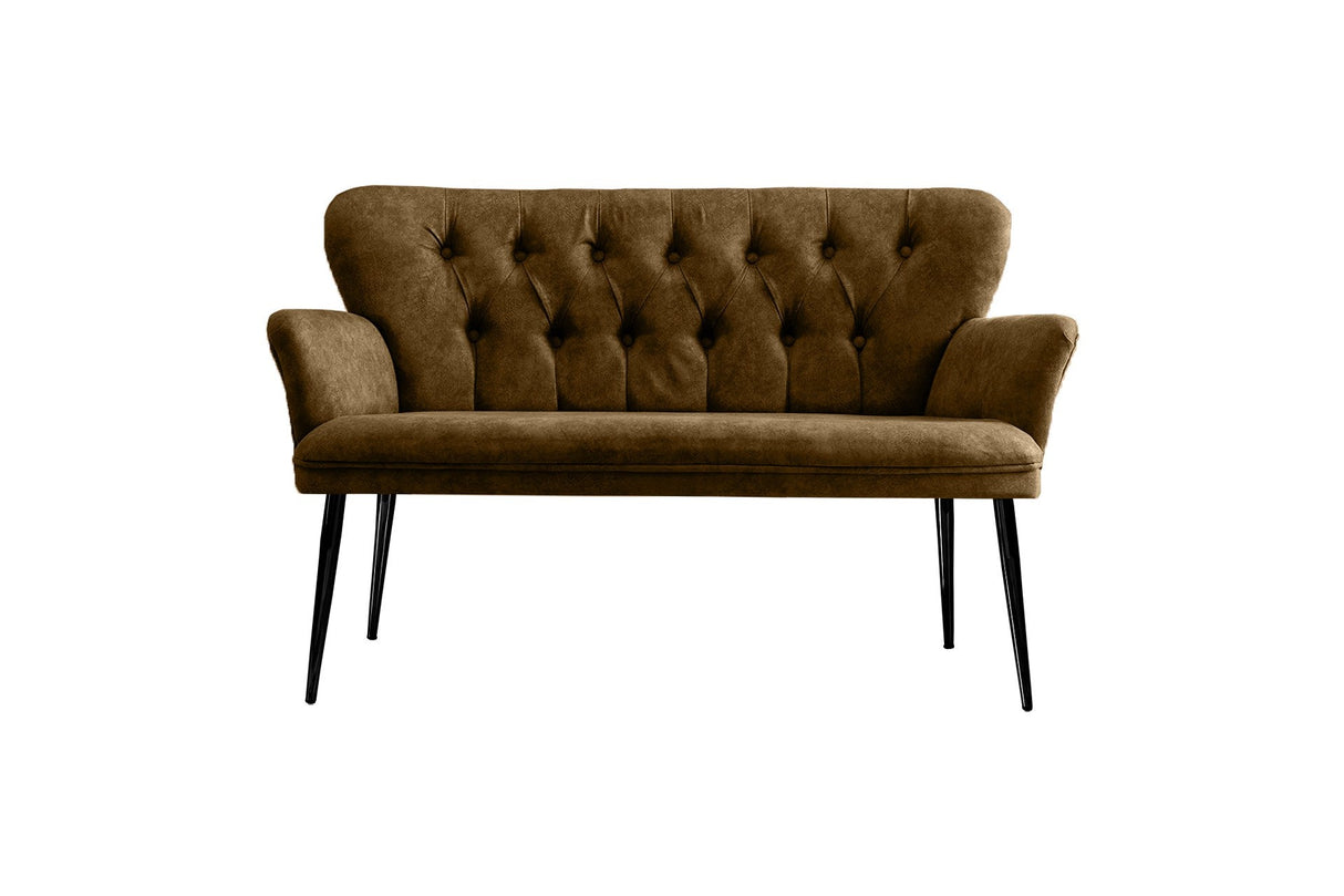 Canapea fixă 2 locuri Paris metal negru, Diverse culori, 130x46x82 cm - Maro | SKU: 118BRN1252 | Canapea fixă 2 locuri Paris metal negru, 130x46x82 cm, varianta Maro, produs pentru amenajarea locuinței, disponibil online în România la CasaMob