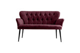 Canapea fixă 2 locuri Paris metal negru, Diverse culori, 130x46x82 cm - Roz pudrat | SKU: 118BRN1253 | Canapea fixă 2 locuri Paris metal negru, 130x46x82 cm, varianta Roz pudrat, produs pentru amenajarea locuinței, disponibil online în România la CasaMob
