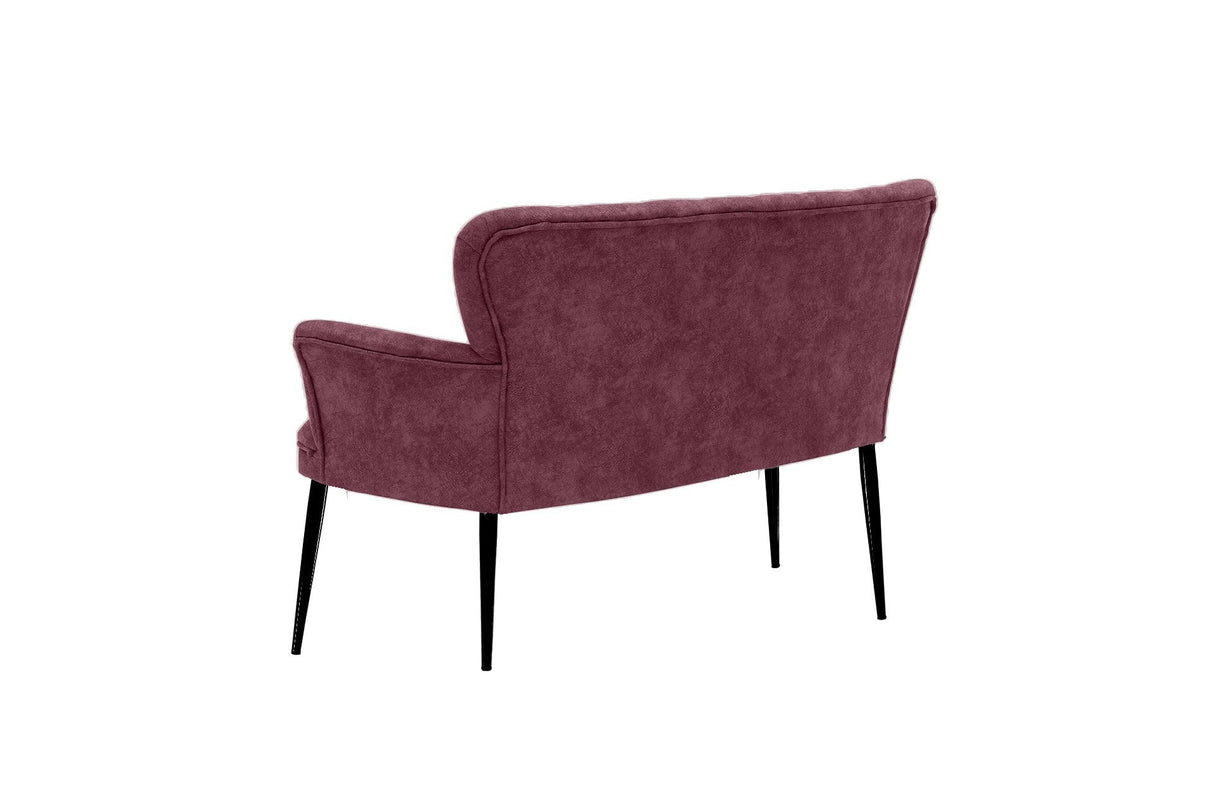 Canapea fixă 2 locuri Paris metal negru, Diverse culori, 130x46x82 cm - Roz pudrat | SKU: 118BRN1253 | Canapea fixă 2 locuri Paris metal negru, 130x46x82 cm, varianta Roz pudrat, produs pentru amenajarea locuinței, disponibil online în România la CasaMob