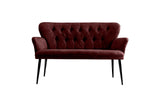 Canapea fixă 2 locuri Paris metal negru, Diverse culori, 130x46x82 cm - Bordo | SKU: 118BRN1254 | Canapea fixă 2 locuri Paris metal negru, 130x46x82 cm, varianta Bordo, produs pentru amenajarea locuinței, disponibil online în România la CasaMob