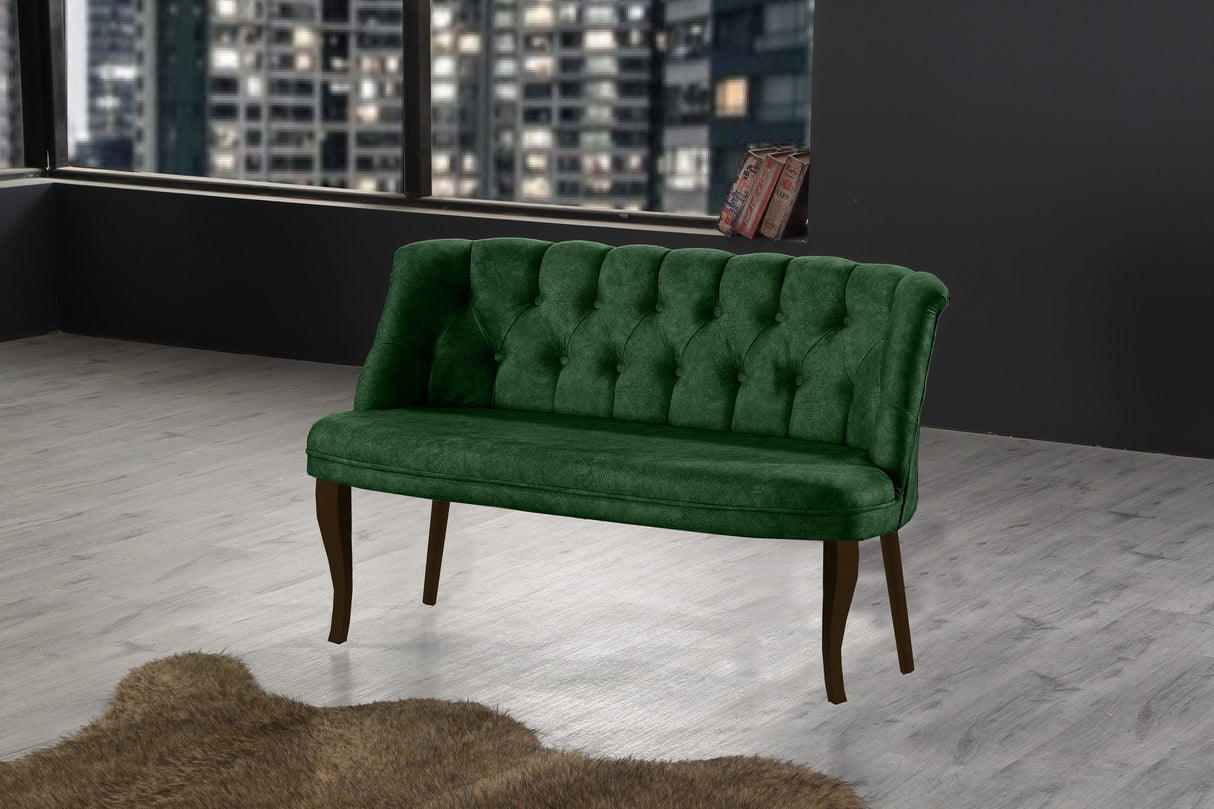 Canapea fixă 2 locuri Roma lemn nuc, Diverse culori, 118x48x80 cm - Kaki | SKU: 118BRN1354 | Canapea fixă 2 locuri Roma lemn nuc, 118x48x80 cm, varianta Kaki, produs pentru amenajarea locuinței, disponibil online în România la CasaMob