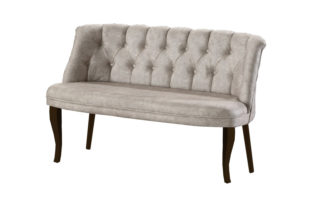 Canapea fixă 2 locuri Roma lemn nuc, Diverse culori, 118x48x80 cm - Crem | SKU: 118BRN1359 | Canapea fixă 2 locuri Roma lemn nuc, 118x48x80 cm, varianta Crem, produs pentru amenajarea locuinței, disponibil online în România la CasaMob