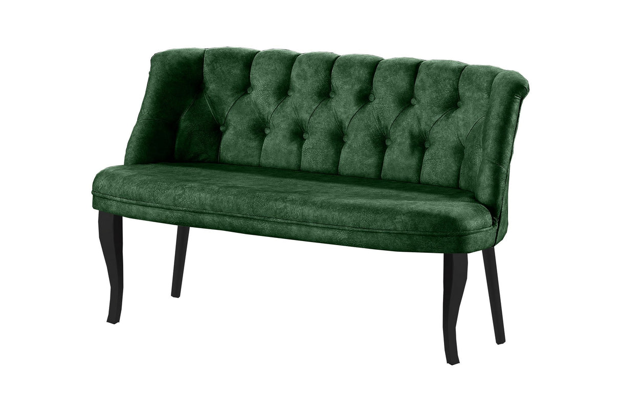 Canapea fixă 2 locuri Roma lemn negru, Diverse culori, 118x48x80 cm - Kaki | SKU: 118BRN1366 | Canapea fixă 2 locuri Roma lemn negru, 118x48x80 cm, varianta Kaki, produs pentru amenajarea locuinței, disponibil online în România la CasaMob