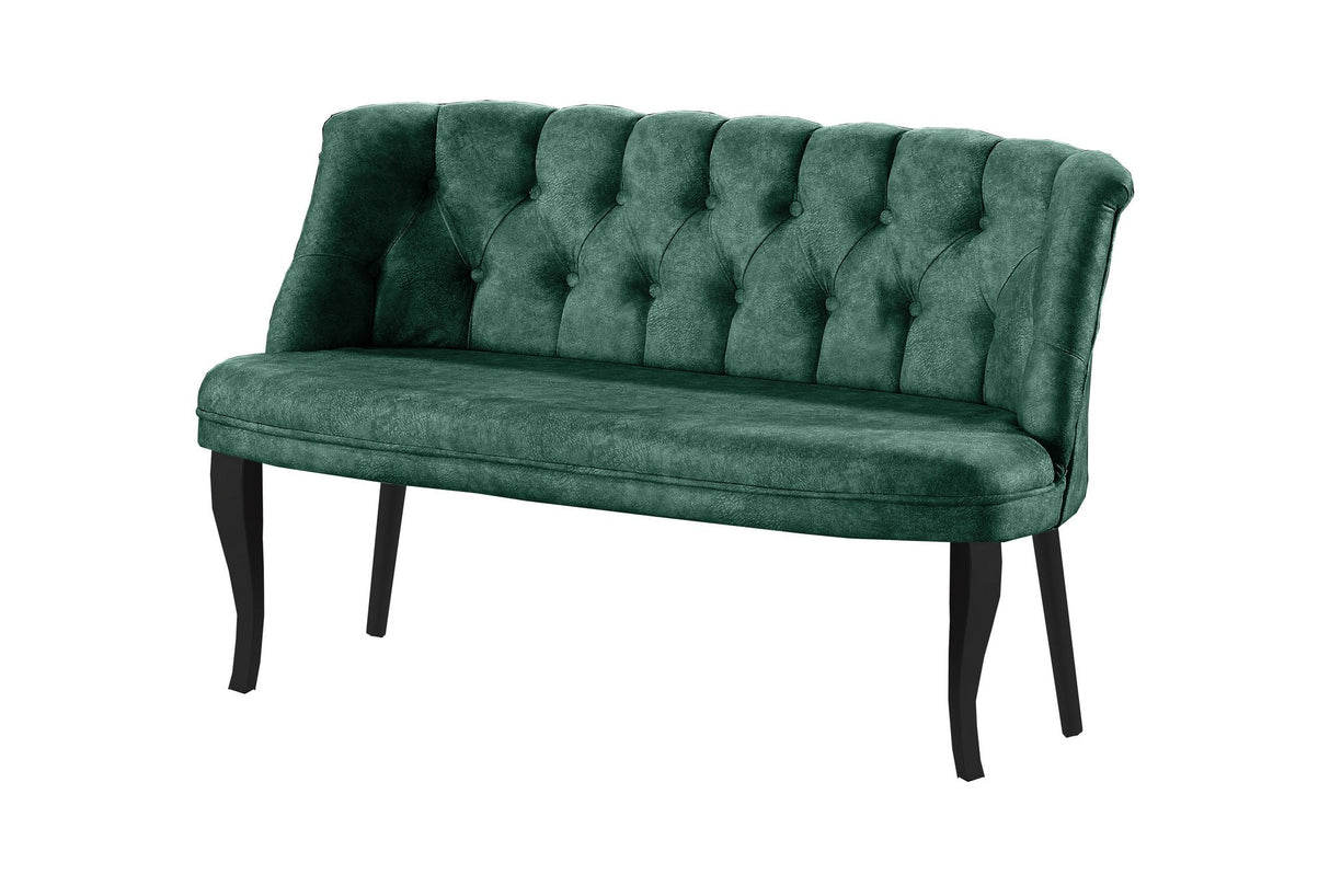Canapea fixă 2 locuri Roma lemn negru, Diverse culori, 118x48x80 cm - Verde marin | SKU: 118BRN1367 | Canapea fixă 2 locuri Roma lemn negru, 118x48x80 cm, varianta Verde marin, produs pentru amenajarea locuinței, disponibil online în România la CasaMob