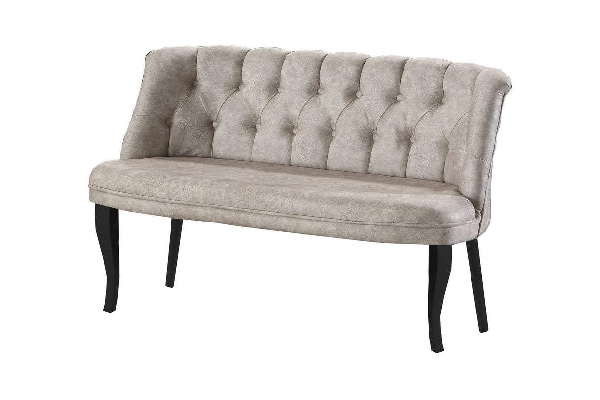 Canapea fixă 2 locuri Roma lemn negru, Diverse culori, 118x48x80 cm - Crem | SKU: 118BRN1371 | Canapea fixă 2 locuri Roma lemn negru, 118x48x80 cm, varianta Crem, produs pentru amenajarea locuinței, disponibil online în România la CasaMob