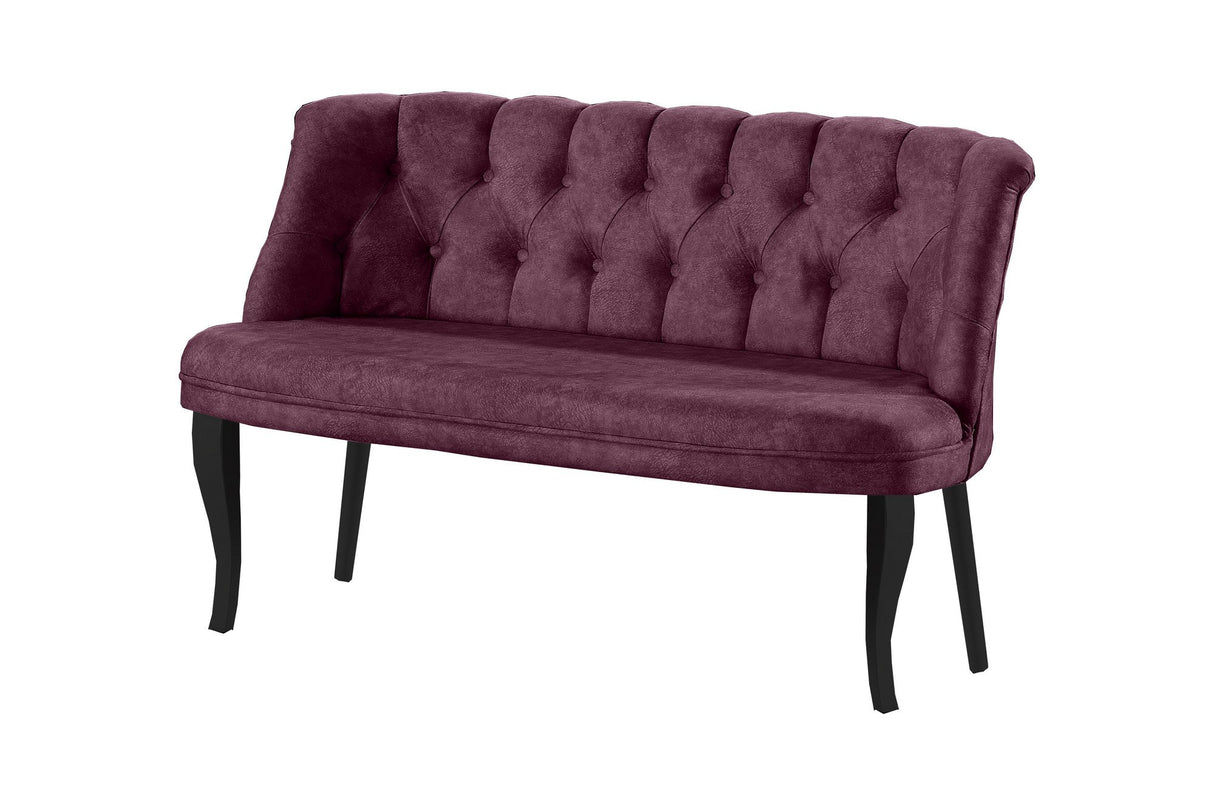 Canapea fixă 2 locuri Roma lemn negru, Diverse culori, 118x48x80 cm - Roz pudrat | SKU: 118BRN1373 | Canapea fixă 2 locuri Roma lemn negru, 118x48x80 cm, varianta Roz pudrat, produs pentru amenajarea locuinței, disponibil online în România la CasaMob