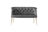 Canapea fixă 2 locuri Roma metal auriu, Diverse culori, 118x48x80 cm - Gri | SKU: 118BRN1375 | Canapea fixă 2 locuri Roma metal auriu, 118x48x80 cm, varianta Gri, produs pentru amenajarea locuinței, disponibil online în România la CasaMob