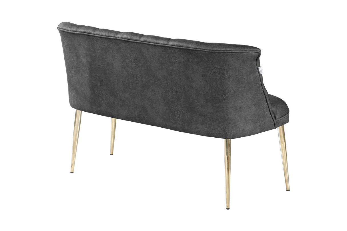 Canapea fixă 2 locuri Roma metal auriu, Diverse culori, 118x48x80 cm - Gri | SKU: 118BRN1375 | Canapea fixă 2 locuri Roma metal auriu, 118x48x80 cm, varianta Gri, produs pentru amenajarea locuinței, disponibil online în România la CasaMob