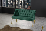 Canapea fixă 2 locuri Roma metal auriu, Diverse culori, 118x48x80 cm - Verde marin | SKU: 118BRN1379 | Canapea fixă 2 locuri Roma metal auriu, 118x48x80 cm, varianta Verde marin, produs pentru amenajarea locuinței, disponibil online în România la CasaMob