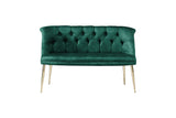 Canapea fixă 2 locuri Roma metal auriu, Diverse culori, 118x48x80 cm - Verde marin | SKU: 118BRN1379 | Canapea fixă 2 locuri Roma metal auriu, 118x48x80 cm, varianta Verde marin, produs pentru amenajarea locuinței, disponibil online în România la CasaMob