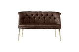 Canapea fixă 2 locuri Roma metal auriu, Diverse culori, 118x48x80 cm - Maro | SKU: 118BRN1384 | Canapea fixă 2 locuri Roma metal auriu, 118x48x80 cm, varianta Maro, produs pentru amenajarea locuinței, disponibil online în România la CasaMob