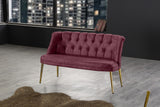 Canapea fixă 2 locuri Roma metal auriu, Diverse culori, 118x48x80 cm - Roz pudrat | SKU: 118BRN1385 | Canapea fixă 2 locuri Roma metal auriu, 118x48x80 cm, varianta Roz pudrat, produs pentru amenajarea locuinței, disponibil online în România la CasaMob