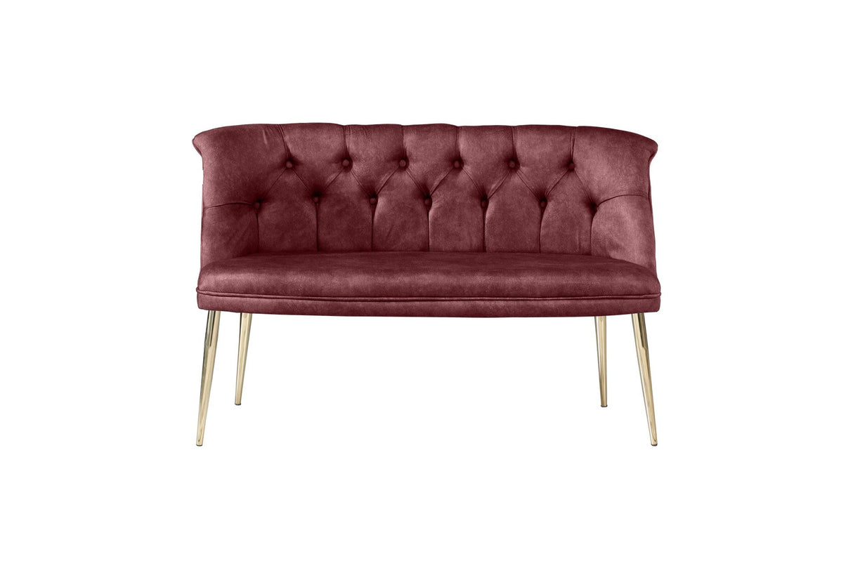 Canapea fixă 2 locuri Roma metal auriu, Diverse culori, 118x48x80 cm - Roz pudrat | SKU: 118BRN1385 | Canapea fixă 2 locuri Roma metal auriu, 118x48x80 cm, varianta Roz pudrat, produs pentru amenajarea locuinței, disponibil online în România la CasaMob