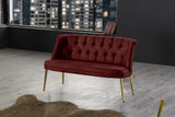 Canapea fixă 2 locuri Roma metal auriu, Diverse culori, 118x48x80 cm - Bordo | SKU: 118BRN1386 | Canapea fixă 2 locuri Roma metal auriu, 118x48x80 cm, varianta Bordo, produs pentru amenajarea locuinței, disponibil online în România la CasaMob