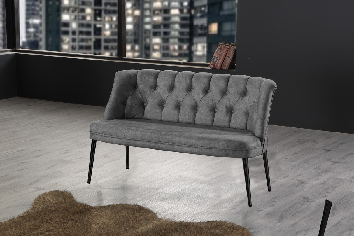 Canapea fixă 2 locuri Roma metal negru, Diverse culori, 118x48x80 cm - Gri | SKU: 118BRN1387 | Canapea fixă 2 locuri Roma metal negru, 118x48x80 cm, varianta Gri, produs pentru amenajarea locuinței, disponibil online în România la CasaMob