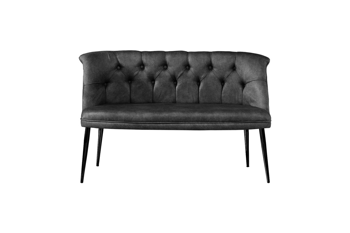 Canapea fixă 2 locuri Roma metal negru, Diverse culori, 118x48x80 cm - Fumuriu | SKU: 118BRN1388 | Canapea fixă 2 locuri Roma metal negru, 118x48x80 cm, varianta Fumuriu, produs pentru amenajarea locuinței, disponibil online în România la CasaMob