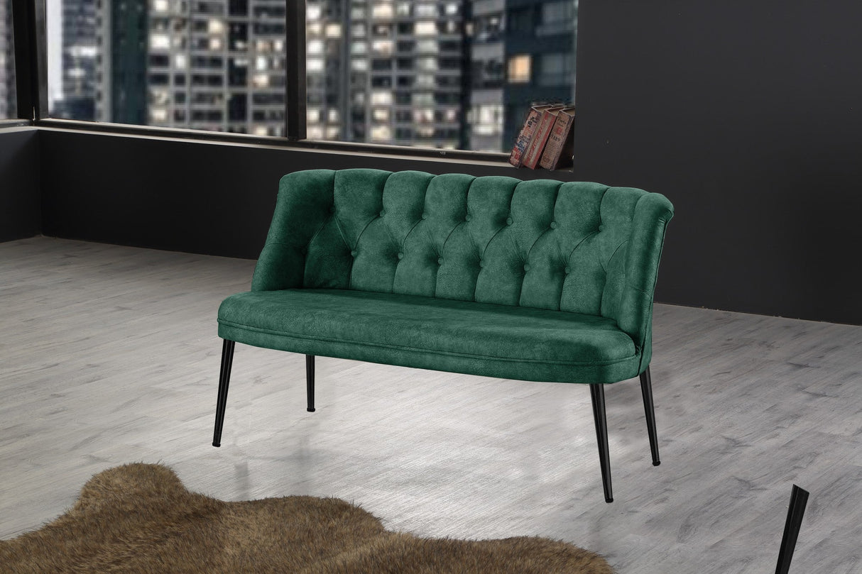 Canapea fixă 2 locuri Roma metal negru, Diverse culori, 118x48x80 cm - Verde marin | SKU: 118BRN1391 | Canapea fixă 2 locuri Roma metal negru, 118x48x80 cm, varianta Verde marin, produs pentru amenajarea locuinței, disponibil online în România la CasaMob