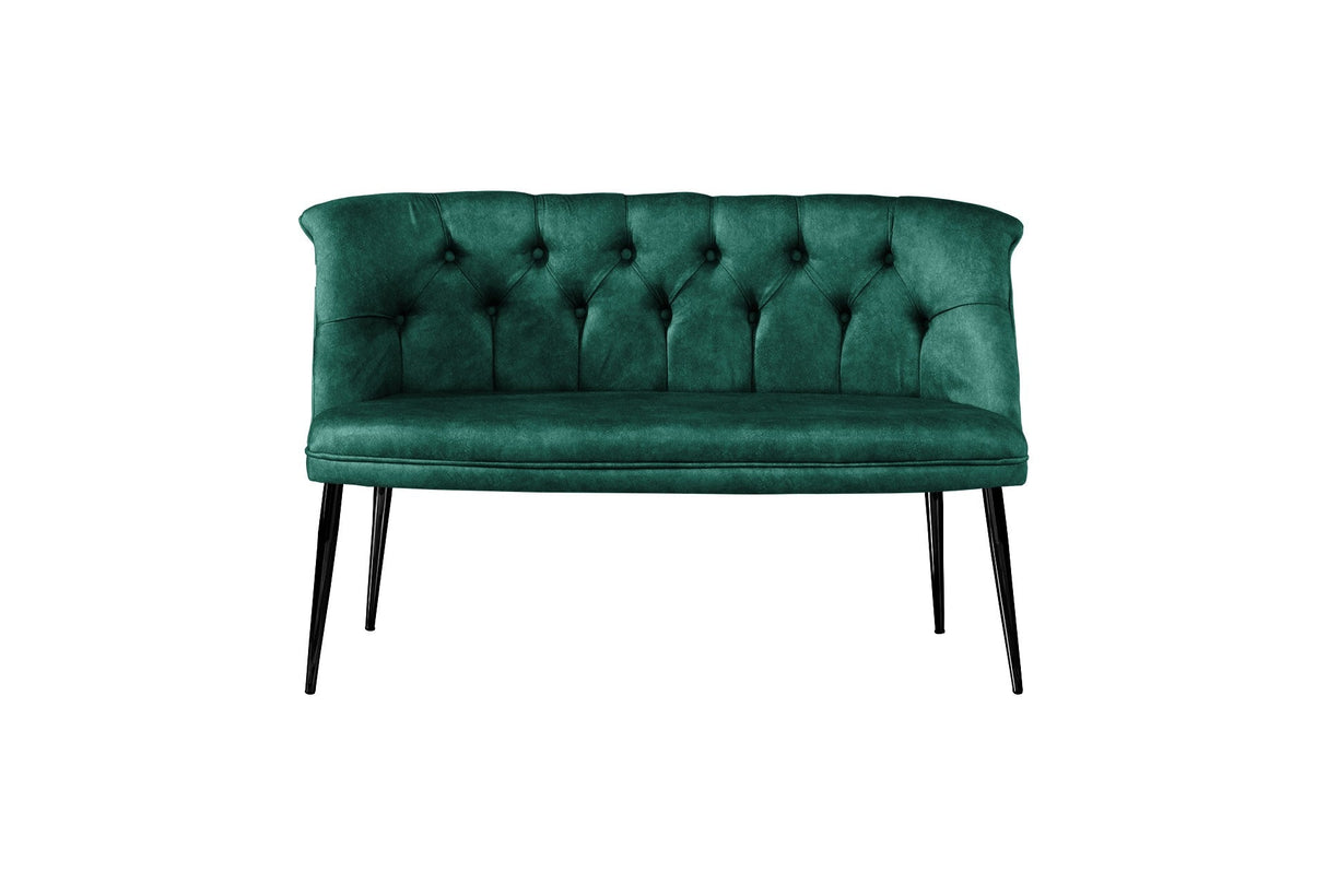 Canapea fixă 2 locuri Roma metal negru, Diverse culori, 118x48x80 cm - Verde marin | SKU: 118BRN1391 | Canapea fixă 2 locuri Roma metal negru, 118x48x80 cm, varianta Verde marin, produs pentru amenajarea locuinței, disponibil online în România la CasaMob