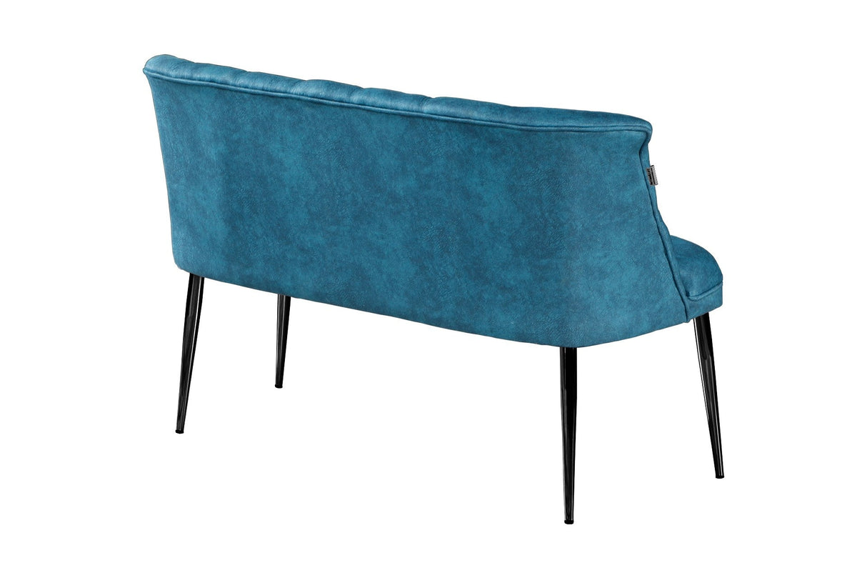 Canapea fixă 2 locuri Roma metal negru, Diverse culori, 118x48x80 cm - Albastru petrol | SKU: 118BRN1392 | Canapea fixă 2 locuri Roma metal negru, 118x48x80 cm, varianta Albastru petrol, produs pentru amenajarea locuinței, disponibil online în România la CasaMob