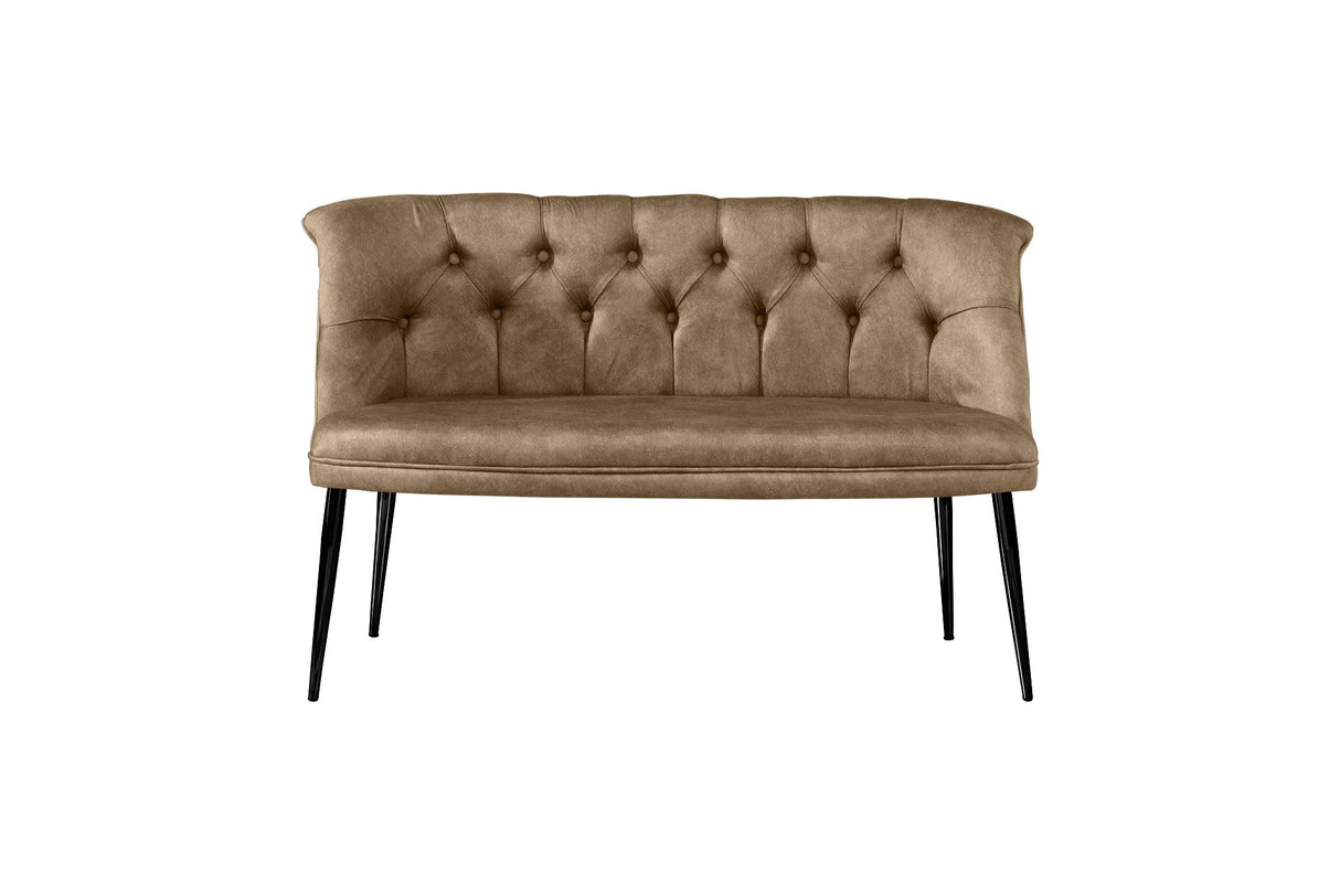 Canapea fixă 2 locuri Roma metal negru, Diverse culori, 118x48x80 cm - Maro deschis | SKU: 118BRN1393 | Canapea fixă 2 locuri Roma metal negru, 118x48x80 cm, varianta Maro deschis, produs pentru amenajarea locuinței, disponibil online în România la CasaMob