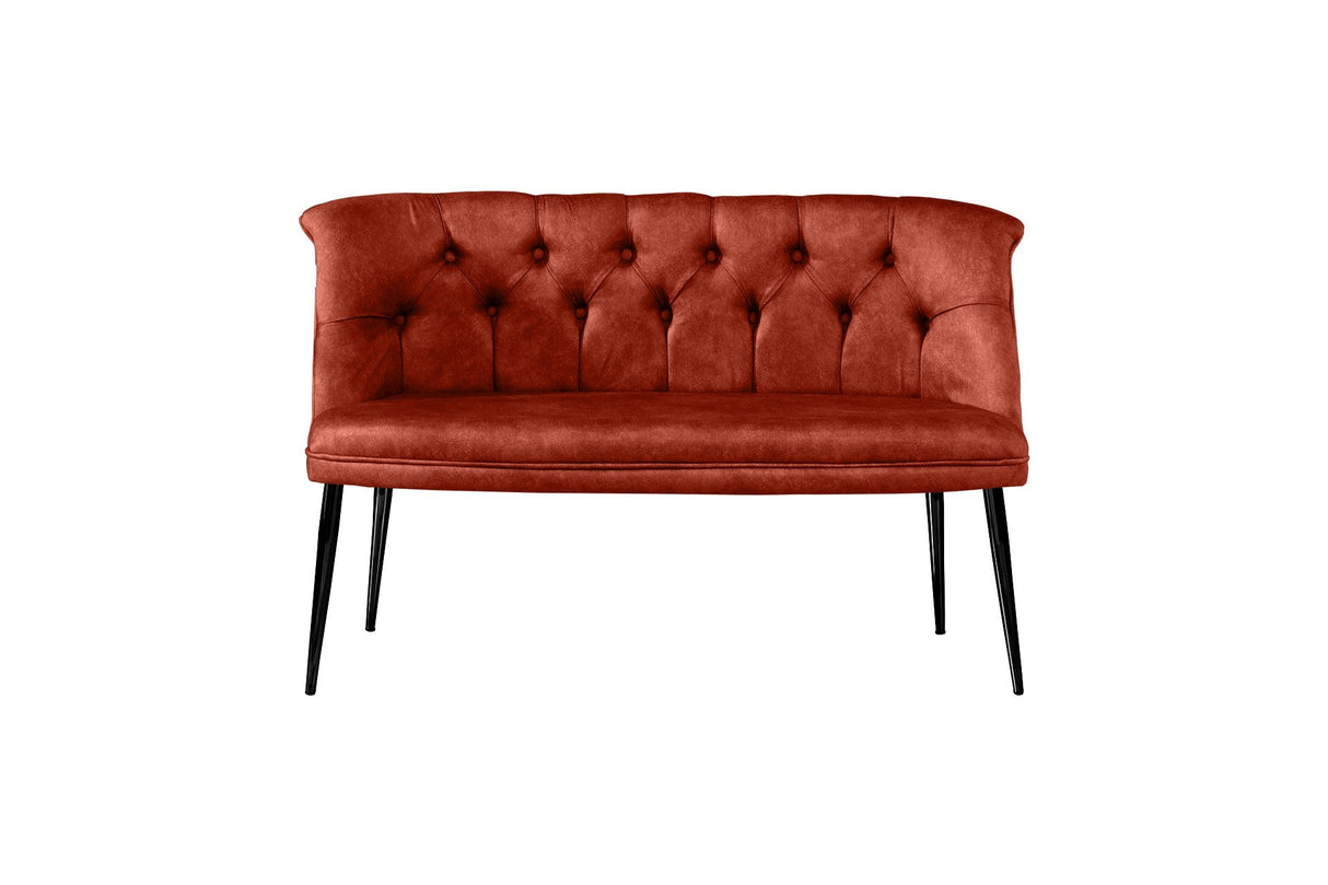 Canapea fixă 2 locuri Roma metal negru, Diverse culori, 118x48x80 cm - Roșu cărămiziu | SKU: 118BRN1394 | Canapea fixă 2 locuri Roma metal negru, 118x48x80 cm, varianta Roșu cărămiziu, produs pentru amenajarea locuinței, disponibil online în România la CasaMob