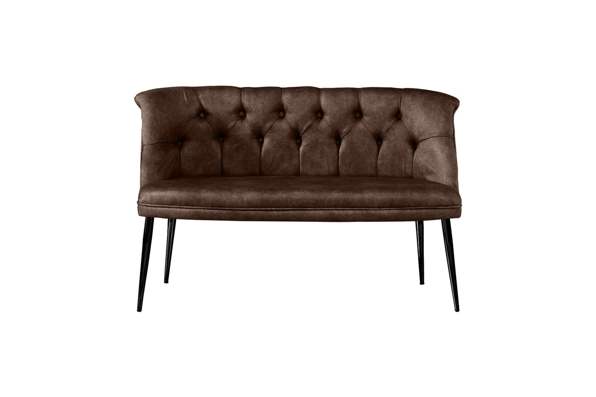 Canapea fixă 2 locuri Roma metal negru, Diverse culori, 118x48x80 cm - Maro | SKU: 118BRN1396 | Canapea fixă 2 locuri Roma metal negru, 118x48x80 cm, varianta Maro, produs pentru amenajarea locuinței, disponibil online în România la CasaMob