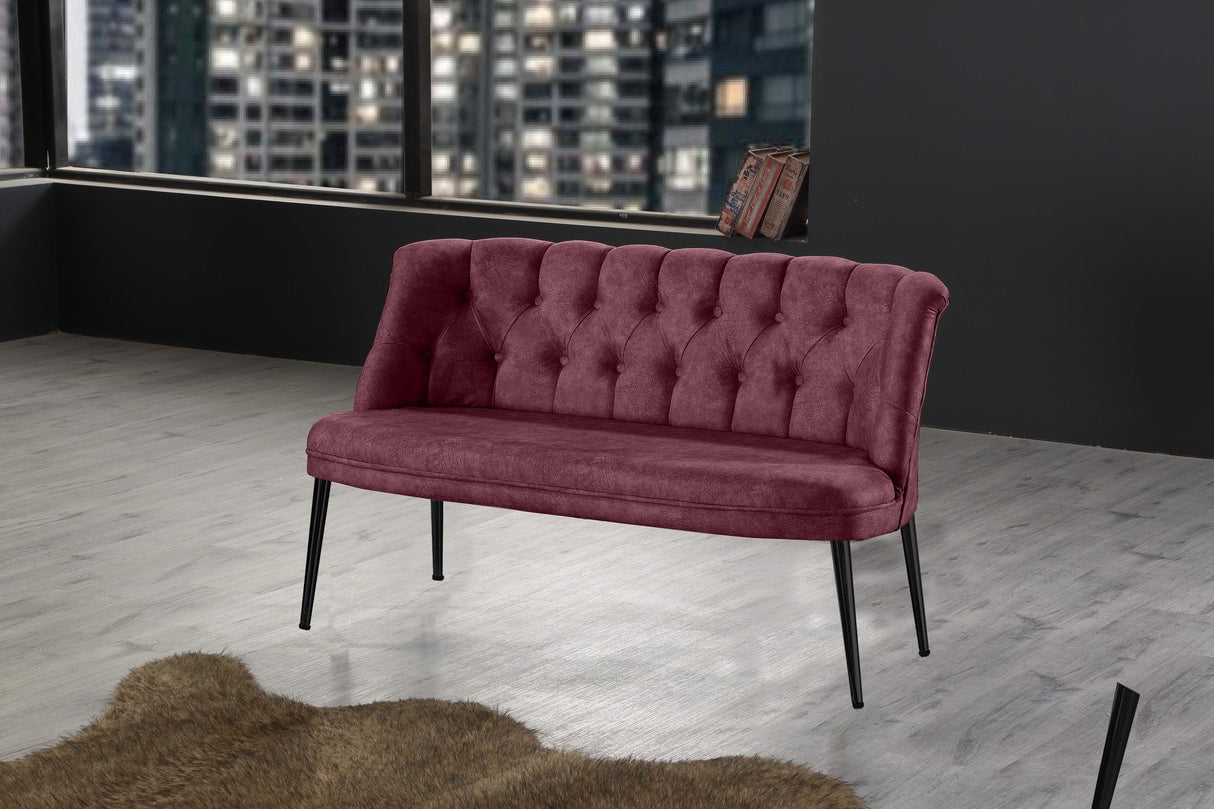 Canapea fixă 2 locuri Roma metal negru, Diverse culori, 118x48x80 cm - Roz pudrat | SKU: 118BRN1397 | Canapea fixă 2 locuri Roma metal negru, 118x48x80 cm, varianta Roz pudrat, produs pentru amenajarea locuinței, disponibil online în România la CasaMob