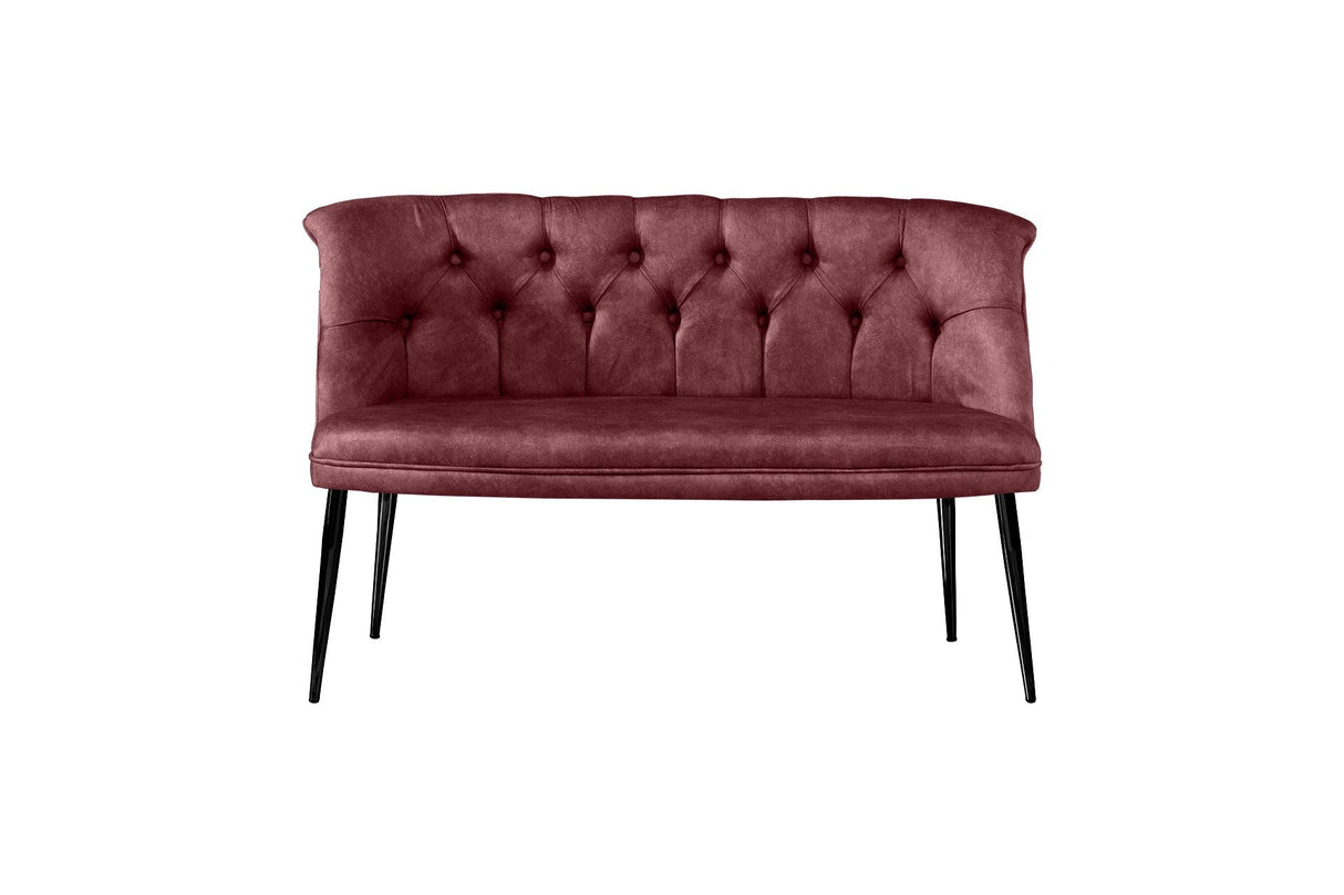 Canapea fixă 2 locuri Roma metal negru, Diverse culori, 118x48x80 cm - Roz pudrat | SKU: 118BRN1397 | Canapea fixă 2 locuri Roma metal negru, 118x48x80 cm, varianta Roz pudrat, produs pentru amenajarea locuinței, disponibil online în România la CasaMob