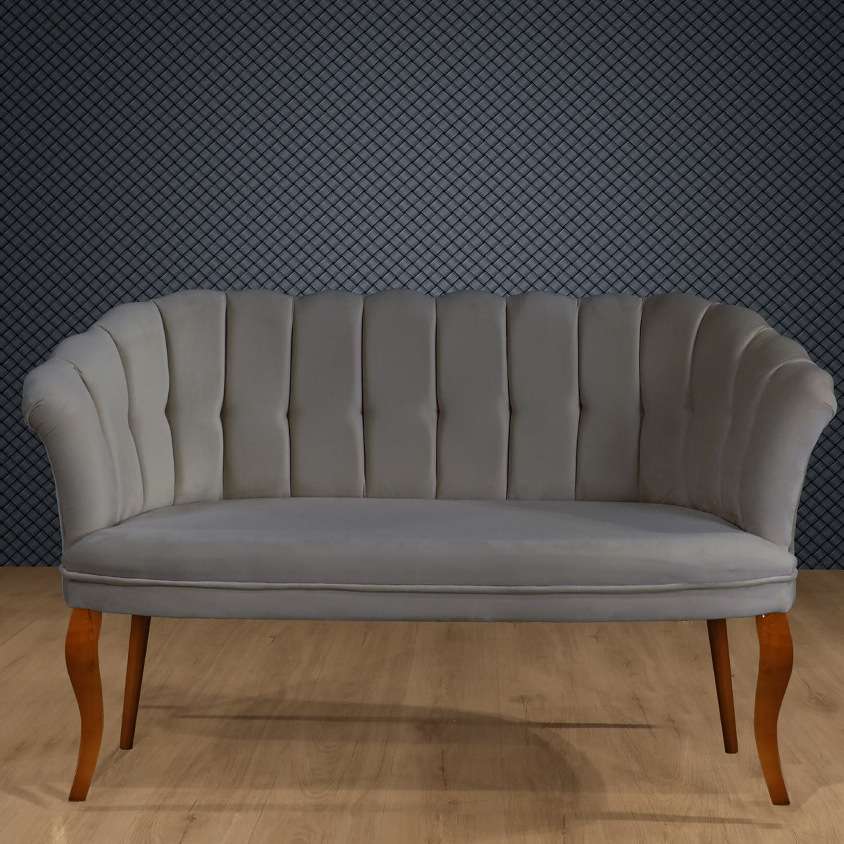 Canapea fixă 2 locuri Daisy lemn nuc, Diverse culori, 103x44x51 cm - Gri | SKU: 118BRN1479 | Canapea fixă 2 locuri Daisy lemn nuc, 103x44x51 cm, varianta Gri, produs pentru amenajarea locuinței, disponibil online în România la CasaMob