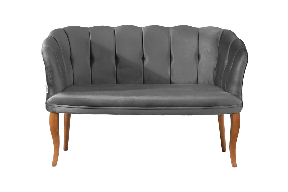 Canapea fixă 2 locuri Daisy lemn nuc, Diverse culori, 103x44x51 cm - Gri | SKU: 118BRN1479 | Canapea fixă 2 locuri Daisy lemn nuc, 103x44x51 cm, varianta Gri, produs pentru amenajarea locuinței, disponibil online în România la CasaMob