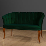 Canapea fixă 2 locuri Daisy lemn nuc, Diverse culori, 103x44x51 cm - Verde | SKU: 118BRN1482 | Canapea fixă 2 locuri Daisy lemn nuc, 103x44x51 cm, varianta Verde, produs pentru amenajarea locuinței, disponibil online în România la CasaMob