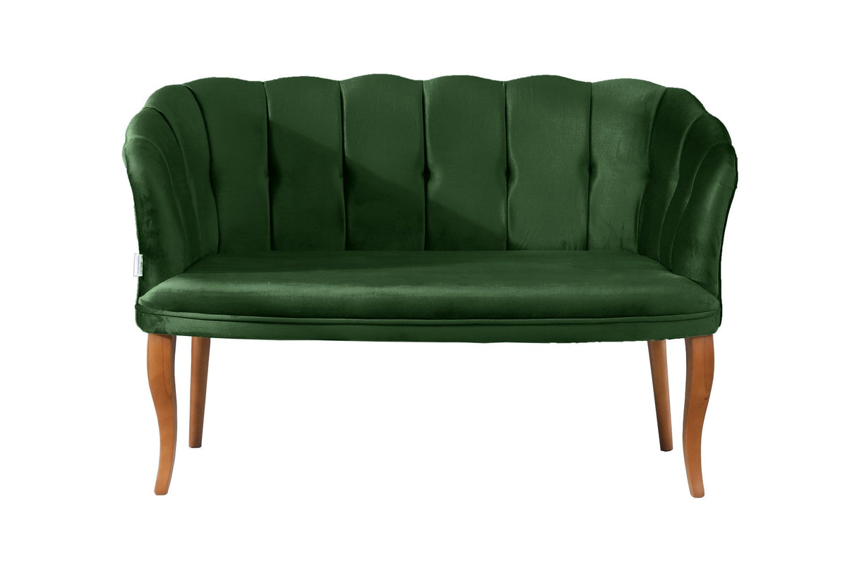 Canapea fixă 2 locuri Daisy lemn nuc, Diverse culori, 103x44x51 cm - Verde | SKU: 118BRN1482 | Canapea fixă 2 locuri Daisy lemn nuc, 103x44x51 cm, varianta Verde, produs pentru amenajarea locuinței, disponibil online în România la CasaMob