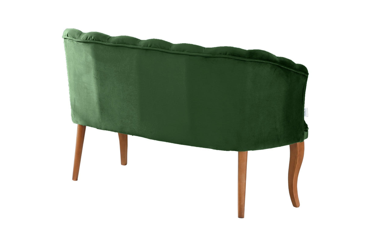 Canapea fixă 2 locuri Daisy lemn nuc, Diverse culori, 103x44x51 cm - Verde | SKU: 118BRN1482 | Canapea fixă 2 locuri Daisy lemn nuc, 103x44x51 cm, varianta Verde, produs pentru amenajarea locuinței, disponibil online în România la CasaMob