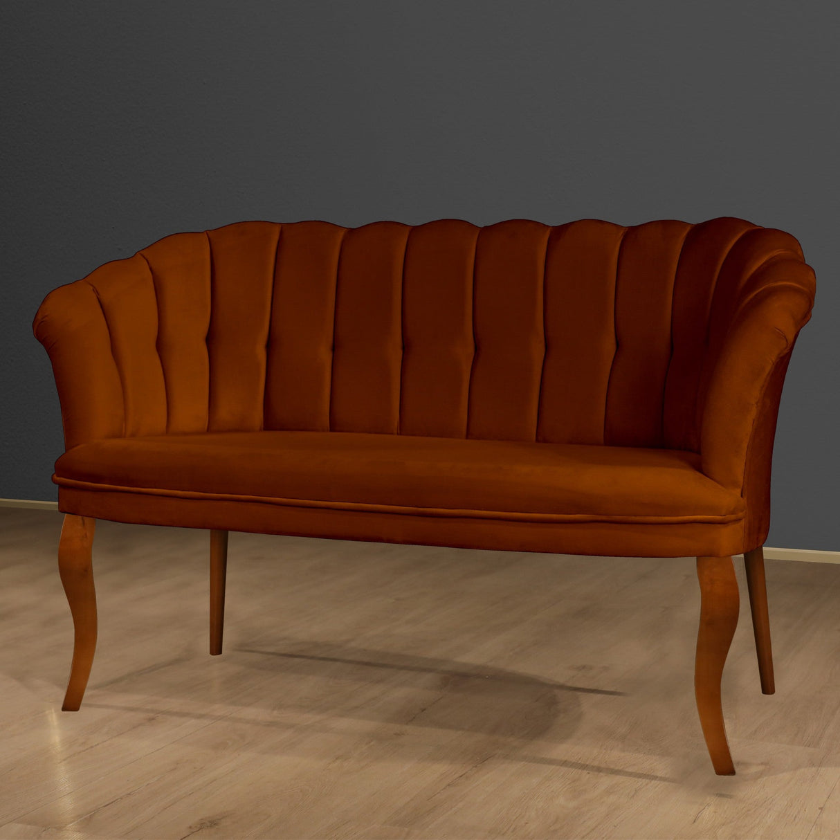 Canapea fixă 2 locuri Daisy lemn nuc, Diverse culori, 103x44x51 cm - Roșu cărămiziu | SKU: 118BRN1484 | Canapea fixă 2 locuri Daisy lemn nuc, 103x44x51 cm, varianta Roșu cărămiziu, produs pentru amenajarea locuinței, disponibil online în România la CasaMob