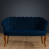 Canapea fixă 2 locuri Daisy lemn nuc, Diverse culori, 103x44x51 cm - Albastru închis | SKU: 118BRN1485 | Canapea fixă 2 locuri Daisy lemn nuc, 103x44x51 cm, varianta Albastru închis, produs pentru amenajarea locuinței, disponibil online în România la CasaMob