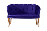Canapea fixă 2 locuri Daisy lemn nuc, Diverse culori, 103x44x51 cm - Albastru închis | SKU: 118BRN1485 | Canapea fixă 2 locuri Daisy lemn nuc, 103x44x51 cm, varianta Albastru închis, produs pentru amenajarea locuinței, disponibil online în România la CasaMob